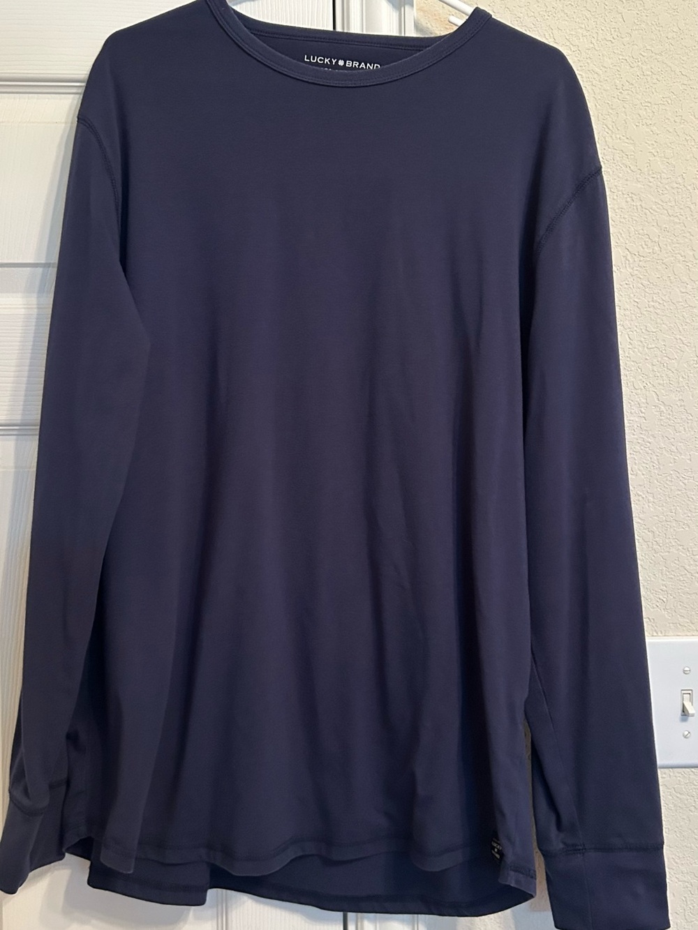 Lucky Brand Men's Long-Sleeve Crewneck Shirt — Navy Blue